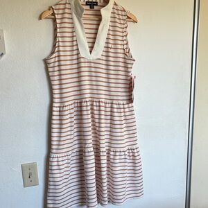 Nautica Brown and White Striped Top